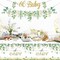 4 Pcs Eucalyptus Baby Shower Decorations Set - 2 Greenery "Oh Baby" Banners & 2 Matching Plastic Tablecloths - Boho Sage Green Gender Neutral Party Supplies (54" x 108")